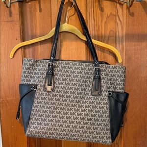Michael Kors Monogram Black and Tan Tote